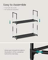 SONGMICS 10-Tier Shoe Rack 28x83x173 cm Metal Frame Non-Woven Shelves Black view 6