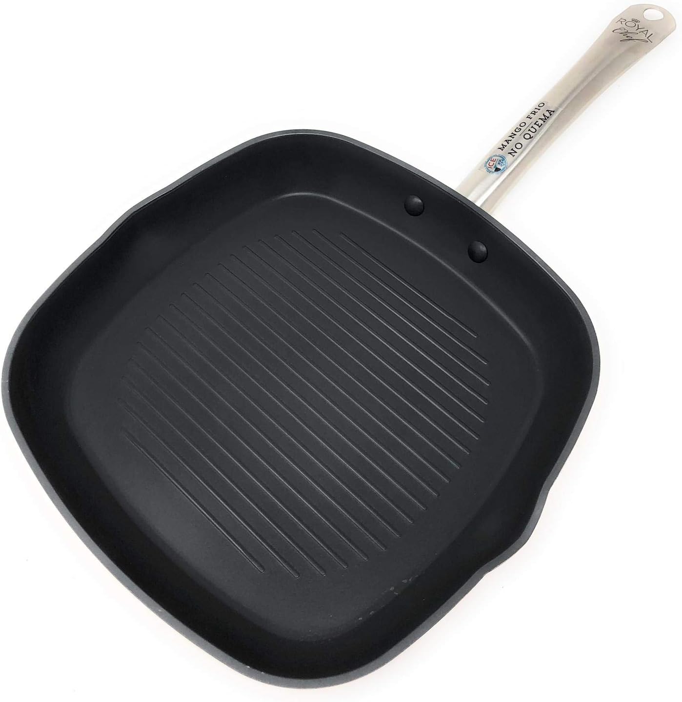 Royal Chef - Skillet Grill Pan Square – Forged Aluminium – Non-Stick Coating "Stonetech" – 28 * 28 cm