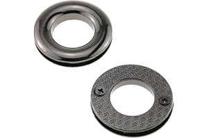 DTTRA 4 Pcs 17mm (11/16") O-Ring Black Metal Buttonhole Snap Together Grommet Flat Surface Snap Ring Hole O-Ring Wallet Ring Screw Accessories