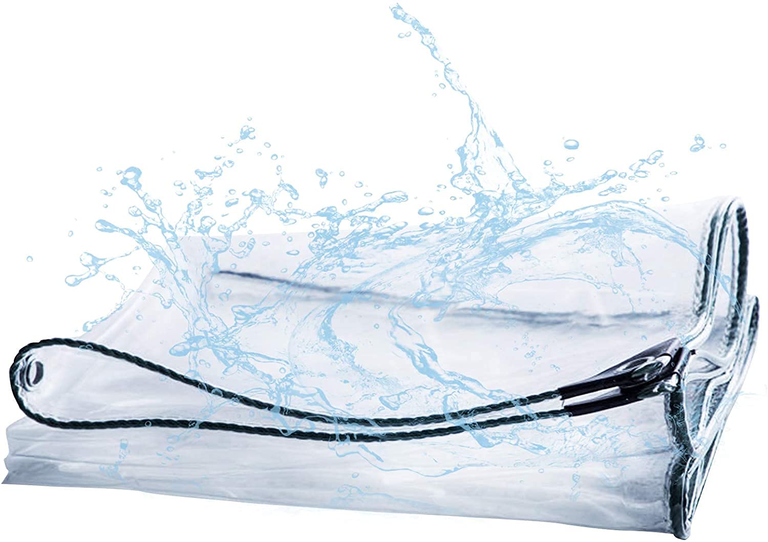 Tarpaulin Waterproof Heavy Duty, Clear Universal Tarp Sheet, with eyelets Foldable tear-resistant protective Tarp for garden furniture, pool, car, truck, Plant Canopy Rainproof Cover