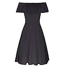 STYLEWORD Women's Summer Off Shoulder Casual Party Dress(Black,XXL)