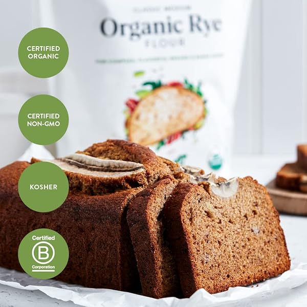 KING ARTHUR ORGANIC MEDIUM RYE FLOUR – 3 LBS FOR COMPLEX FLAVORFUL BREADS & BAKED GOODS – 100% US GROWN & MILLED – NON-GMO PROJECT VERIFIED – ROBUST FLAVOR FOR RYE BREAD, COOKIES & MORE