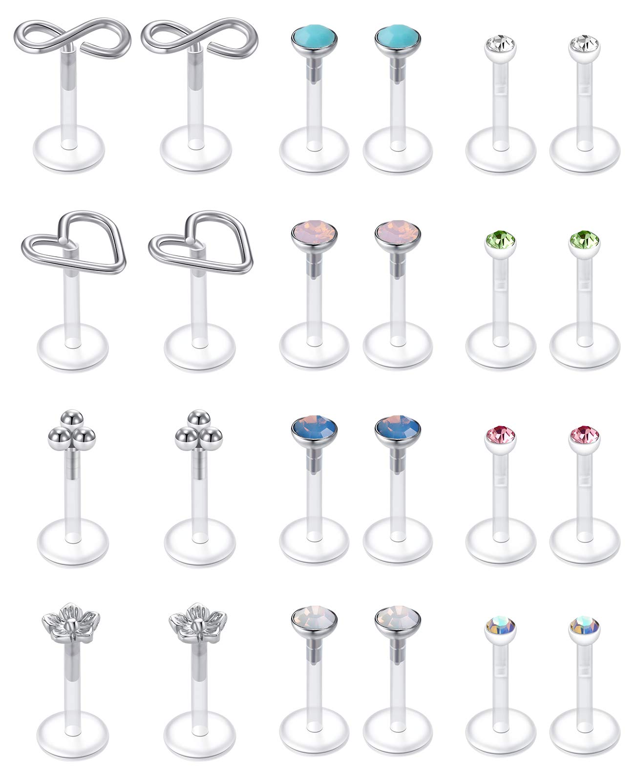 AceFun 16g Lip Rings Stainless Steel Labret Lip Rings Tragus Helix Conch Cartilage Tragus Helix Earring Barbells Piercing Jewelry Pearl 8mm