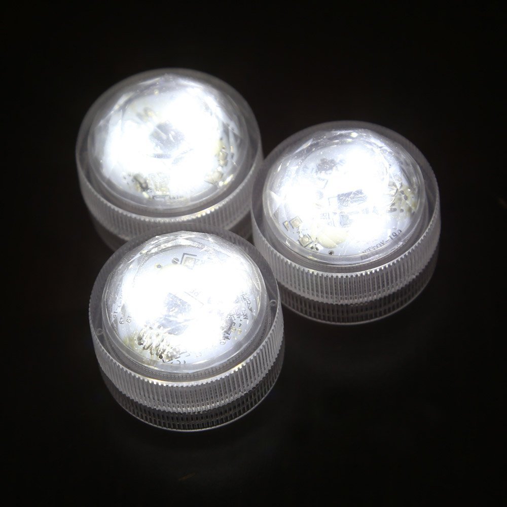 Lumière Sous l\'eau Show lumière d\'ambiance Bougies chauffe-plat avec télécommande pour étang et baignoire ou comme Vase Lampe (blanc froid)