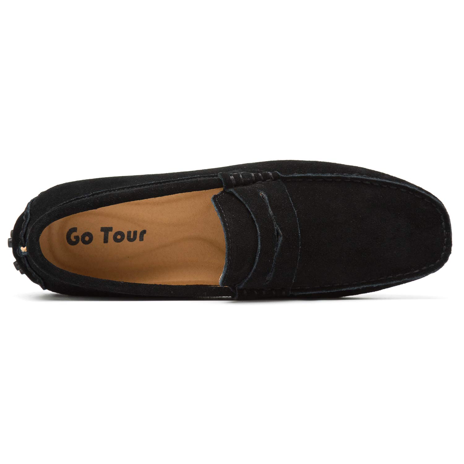 Go Tour Men's Penny Loafers Moccasin Driving Shoes Slip On Flats Boat Shoes