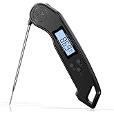 DOQAUS Meat Thermometer Digital &ndash; 2 Sec Instant Read Food Thermometer | Bright Backlit Display, Foldable Probe, Magnetic Storage Kitchen Gadgets Essentials for BBQ Oven Grill Smoker Candy Cooking