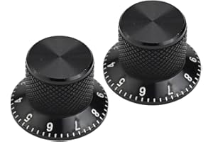 2PCS Aluminum Solid Core Potentiometer Knob Cap for Electric Guitar with 6MM Hole, Volume and Tone Adjustment Control Knob, B