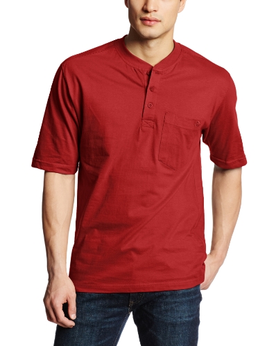 Wolverine Men's Renegade Short Sleeve Henley, Red, Large