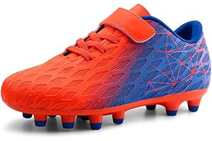 brooman Kids Firm Ground Soccer Cleats Boys Girls Athletic Outdoor Football Shoes