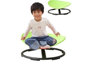 MIFASUO Sensory Spinning Chair for Kids with autism,Sit and Spin Chair for Kids Autism, 360° Sensory Integration Training Toy,swivel ADHD chair,Sensory Equipment,Special education (Round Shape, Green)