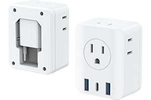European Travel Plug Adapter, Olcorife Foldable International Power Adapter with 4 Outlets 3 USB Ports, Type C Plug Adapter for US to Europe, Italy Spain Iceland France Germany