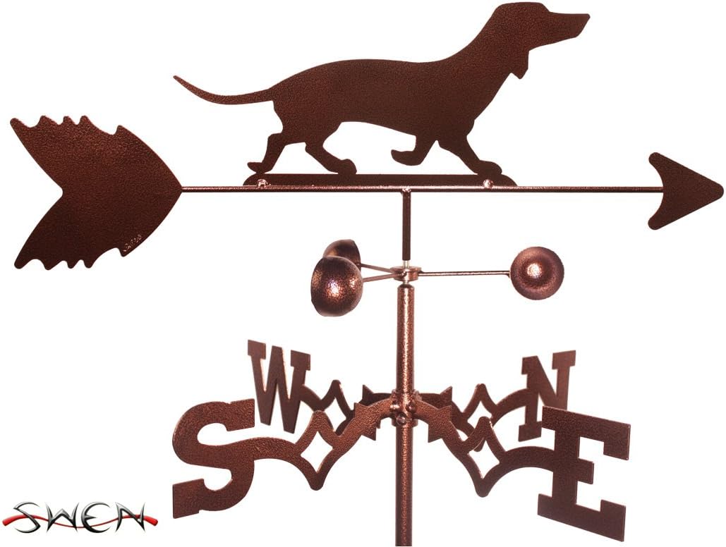 Weathervanes - SWEN Products Hand Made Dachshund Dog Flat Post Mount Weathervane ~New~