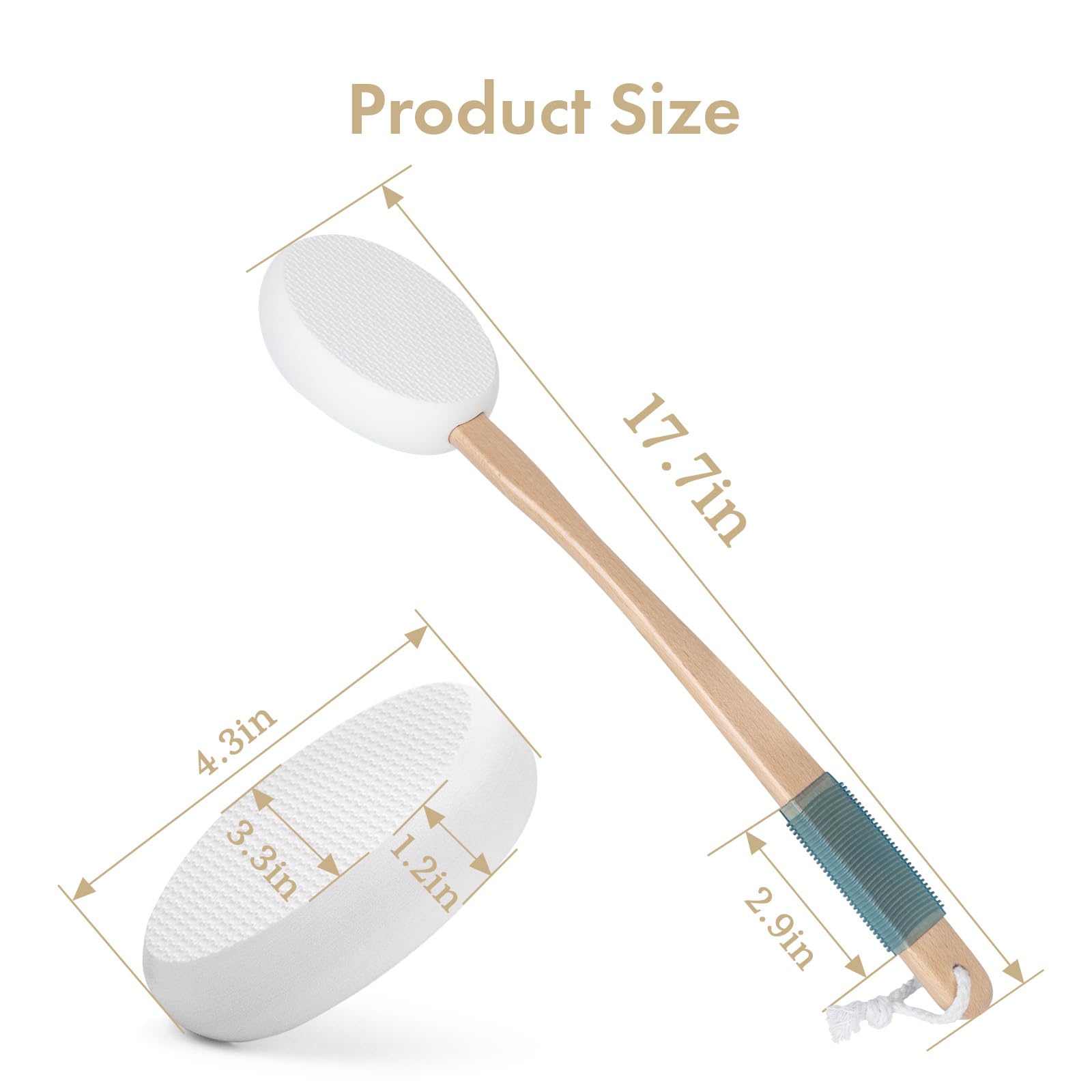 AmazerBath Lotion Applicator for Back, Feet, 4 Replacement Pads with 17