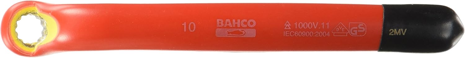 Bahco 2MV-10 Dynamic Drive Insulated Offset Ring Spanner, Red/Black, 10 mm Drive