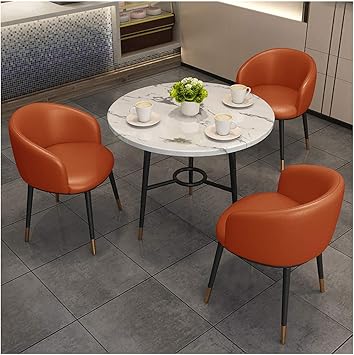 Amazon De Kaffeetisch Und Stuhl Set 4 Moderne Minimalistischer Stil Zu Hause Dekoration Esstisch Und