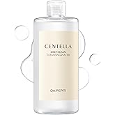 DR.PEPTI Centella Deep Clean Cleansing Water - Korean Micellar Makeup Remover Face Cleanser - pH Balancing Hydrating Gentle for Sensitive Dry Skin Apple Amino Acids Peptides, 13.5 fl.oz.