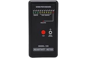 EVTSCAN Portable Handheld Surface Resistivity Meter, with Test Lead, Automatic Range and LED Indicator, Surface Resistance Checker for Antistatic Coatings, Films and Fabrics