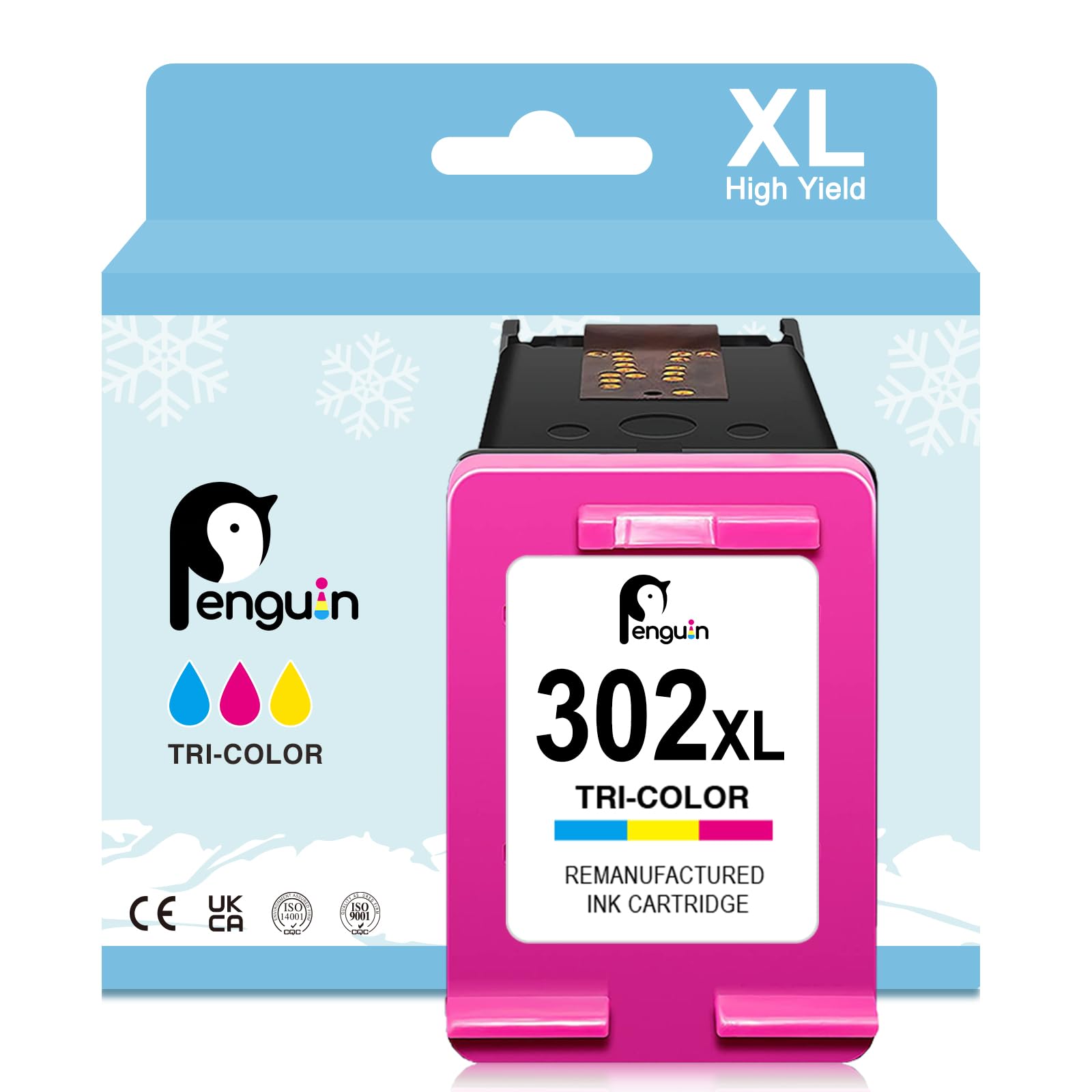 Penguin 302XL Colour for HP 302 XL Colour Compatible with HP Deskjet 3636 3637 2132 3634 1110 2130 3632 3630 Envy 4527 4520 4524 4523 Officejet 4658 3830 3831 Printer Ink Cartridge Replacement