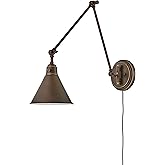Hinkley Arti Wall Sconce, 20.5" Swing Arm Adjustable Wall Mounted Light with 8FT Plug in Cord, On/Off Switch, Olde Bronze