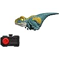 Mattel Jurassic World Dominion Uncaged Dinosaur Toy with Clicker-Controlled Motion & Sound, Click Tracker Velociraptor 'Blue' Dino Action Figure