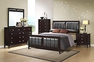 GTU Furniture Contemporary Styling Rosa 5Pc Queen Bedroom Set(Q/D/M/N/C)