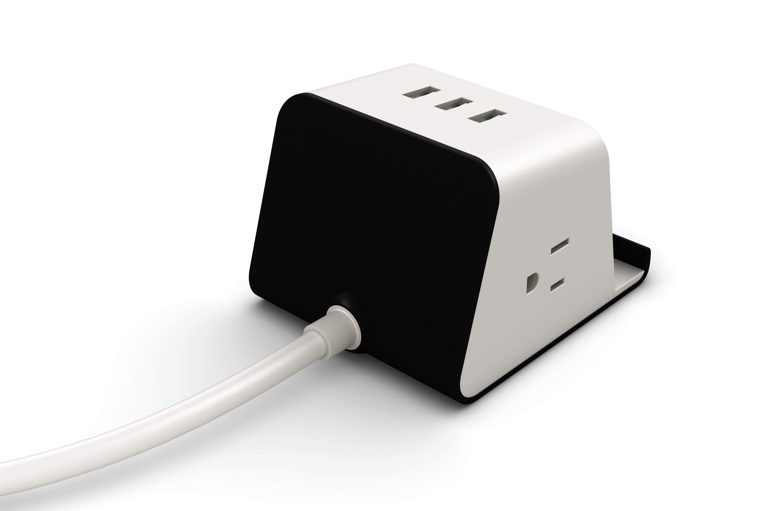 Desktop Power Socket with Wireless Charger Power Strip,2 US Plug and 3 USB Desk Outlet Charging Station Compatible with iPhone Xs, XS Max, XR, X, 8, Partial Samsung Galaxy, Qi Certified 5W