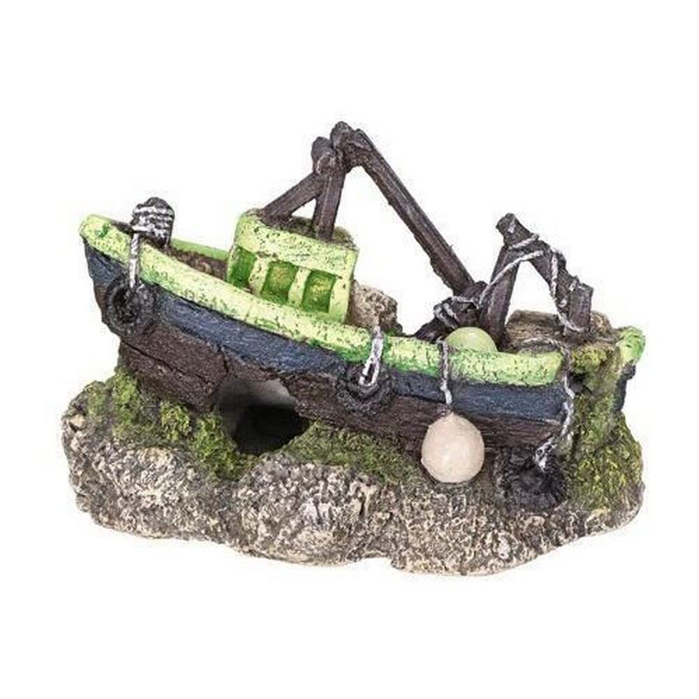 Nobby Boat Aquarium Ornaments, 13 x 6.7 x 8.7 cm