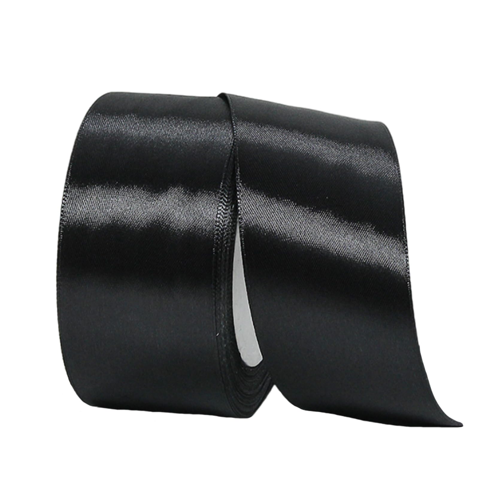 Wide Black Satin Ribbon 40mm (1.6 Inch) for Gift Wrapping, 22m Thick Silk Ribbon for Crafting, Halloween Party, Xmas, Wedding Car, Hair Bows, Bouquets, Cake Decorations