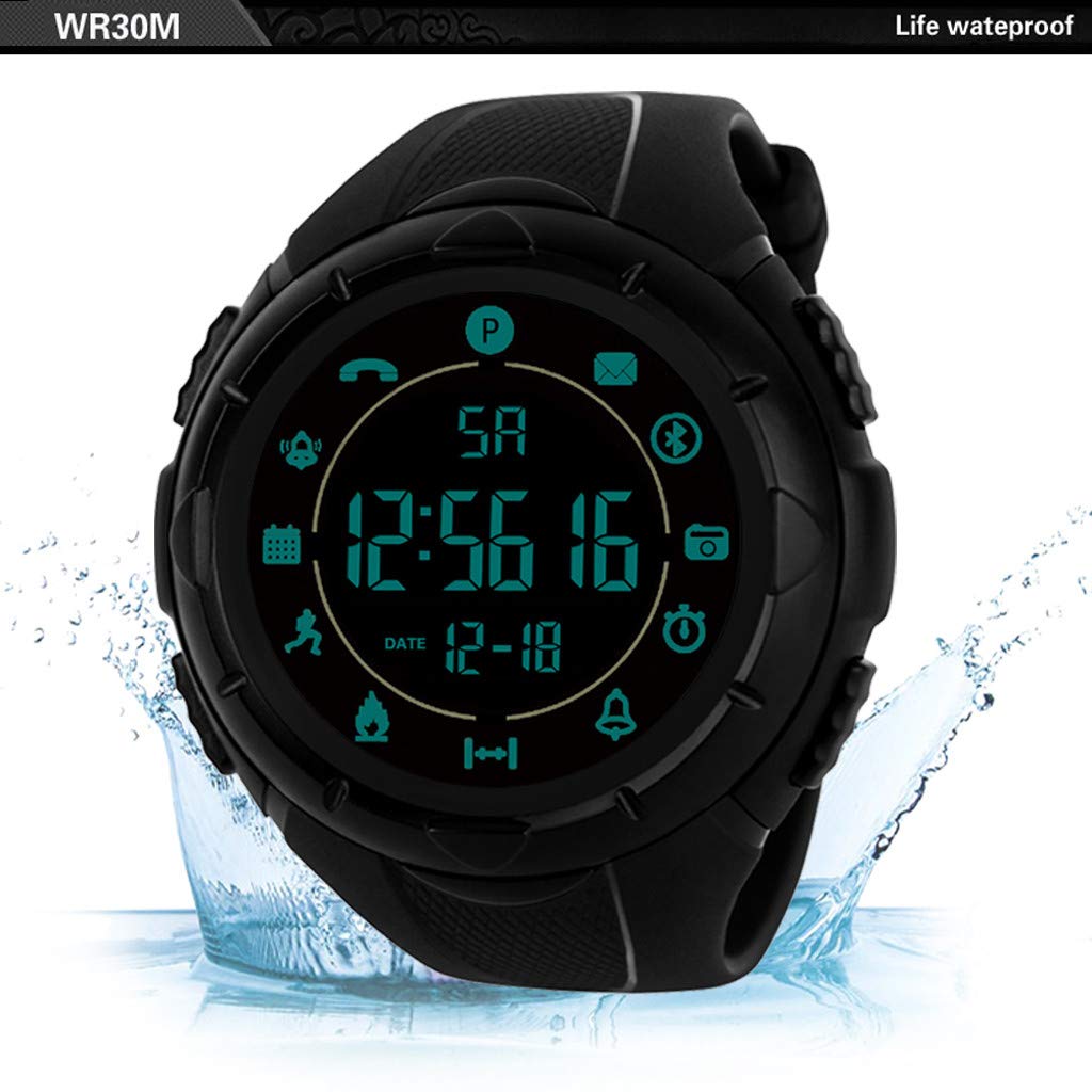Mens Watches,Fxbar Military Use Men Sport Analog Dive Watch Outdoor Smartwatch 24h All-Weather Monitoring Men Watch(A)