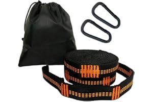 OVYUZHEN 2pcs Hammock Straps with Carabiners, 10 Feet Long & 19 Adjustable Loops Total- Quick & Easy Setup for Hammock,Swing. Extra Strong, Lightweight & Tree Friendly.