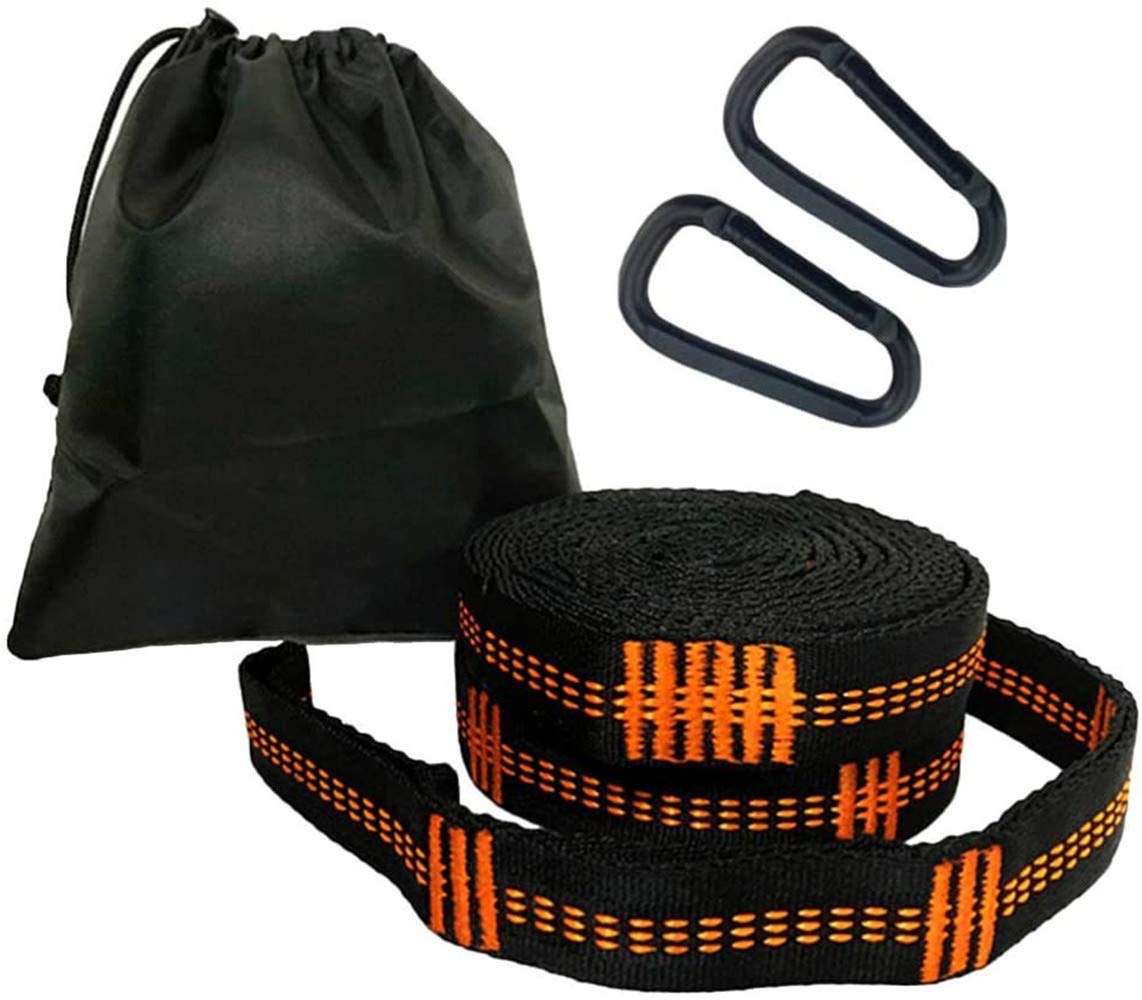 2pcs Hammock Straps with Carabiners, 3m Long & 19 Adjustable Loops Total- Quick & Easy Setup for Hammock,Swing. Extra Strong, Lightweight & Tree Friendly