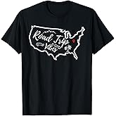 Road Trip Vibes Map USA Family Friend Girl Trip Vacation RV T-Shirt