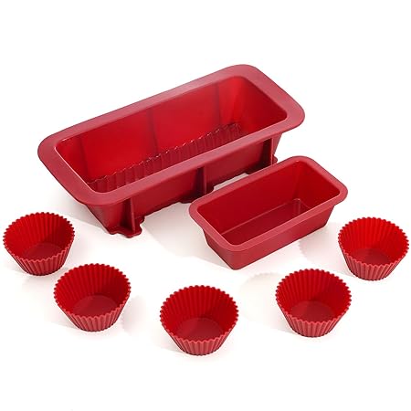 Molde Bizcocho de Silicona, 7Pcs Moldes de Horneado de ...