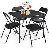 FurnitureR 5-Piece Folding Table and Chair Set
