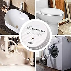 WER Water Leak Alarm Sensor, Battery Operated Leak