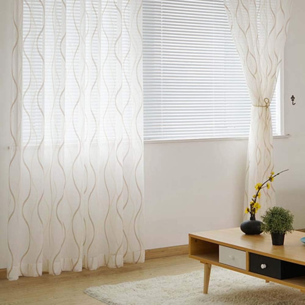Cortinas Hogar y cocina 140x145cm,Gris&Blanco Visillo ...