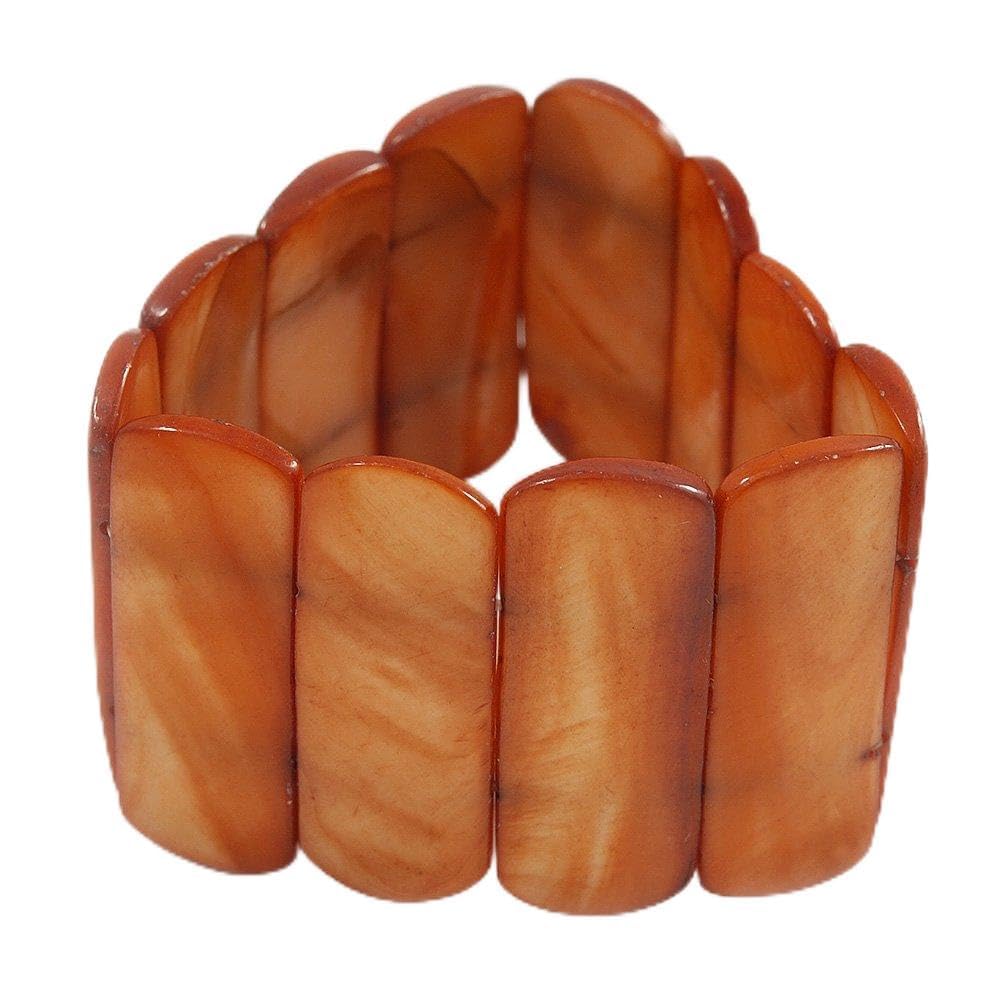 Avalaya Rusty Orange Shell Flex Bracelet - 17cm L