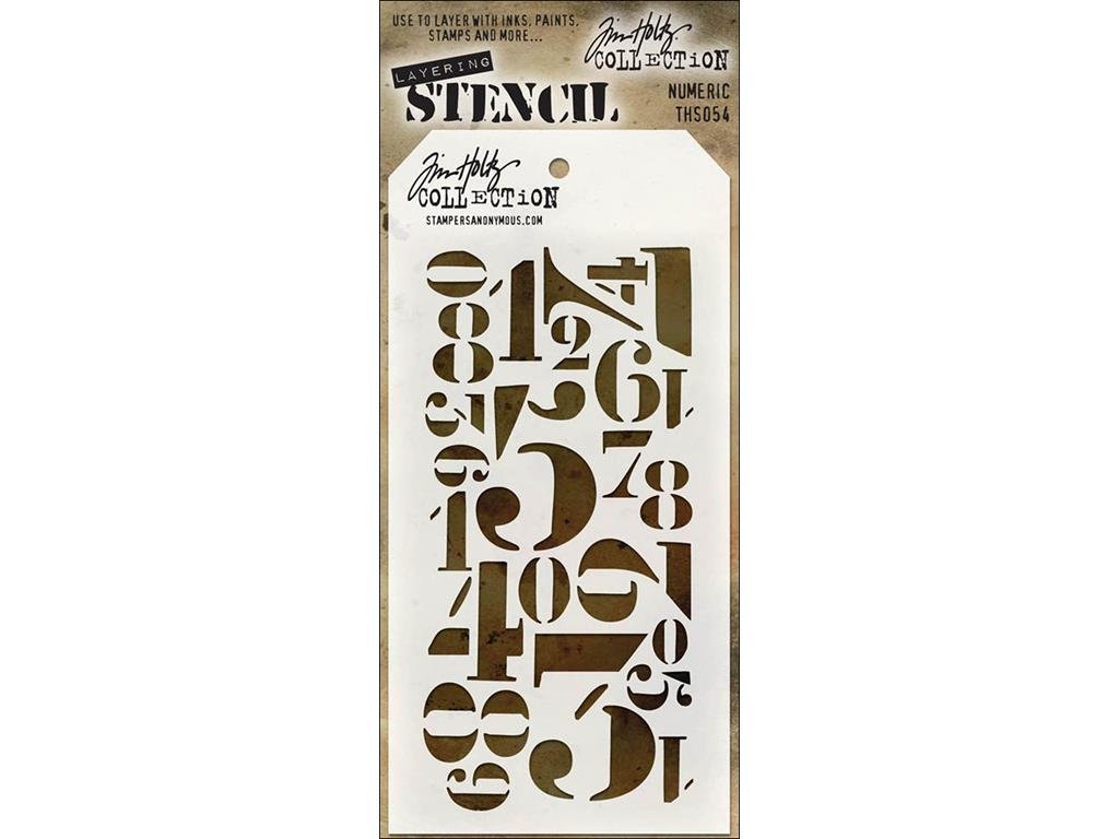 Stampers AnonymousTim Holtz Layered Stencil 4.125-inch x 8.5-inch-Numberic,