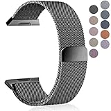 Maledan Metal Bands Compatible with Fitbit Ionic, Stainless Steel Milanese Loop Replacement Accessories Bracelet Strap with Magnet Closure for Fitbit Ionic Smart Watch, Black, Small