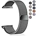 Maledan Metal Bands Compatible with Fitbit Ionic, Stainless Steel Milanese Loop Replacement Accessories Bracelet Strap with Magnet Closure for Fitbit Ionic Smart Watch, Black, Small