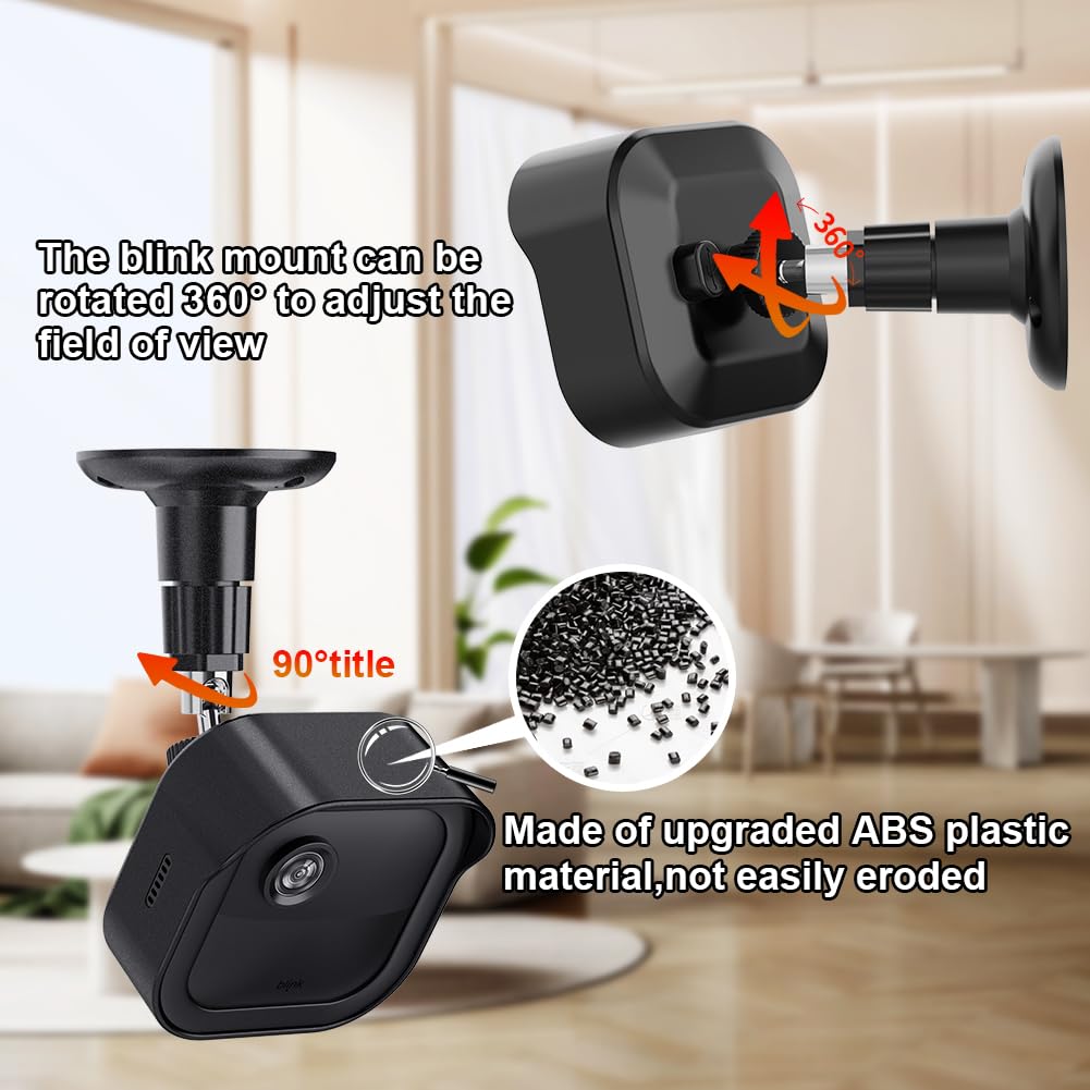 All-New Blink Outdoor Camera Mount, Compatible With Outdoor (4th & 3rd Gen), 360 Degree Adjustable Wall Mount With Sync Module Mount, Cameras Not Included (3Pack, Black)