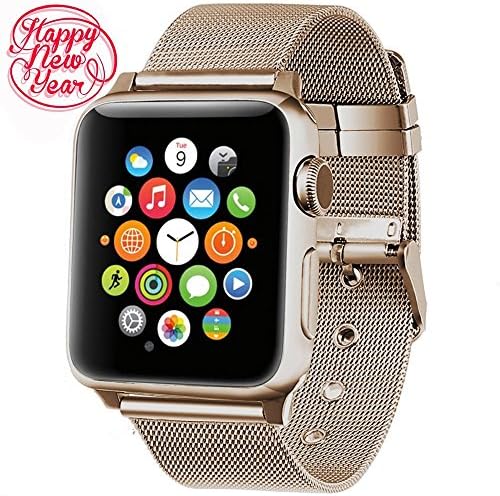 AGUARA Apple Watch Band 38mm 42mm, Mesh Loop Stainless Steel Strap with Magnetic Closure &amp; Classic Buckle Replacement iWatch Band for Apple Watch Series 3 Series 2 Series 1 Sport and Edition
