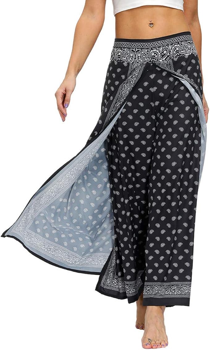 Wide Leg Side Split Yoga Pants