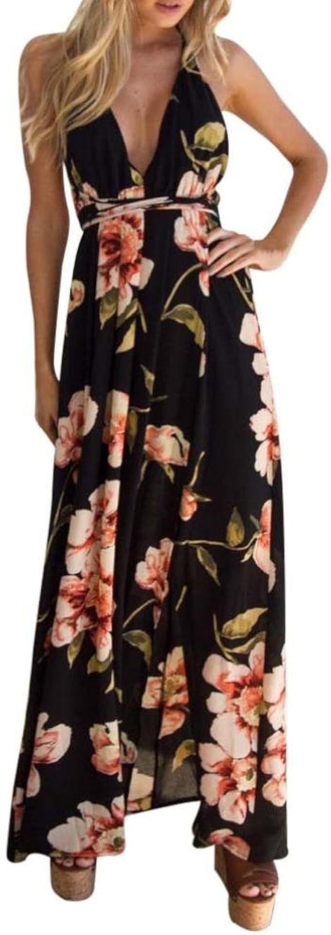 VENMO Sommerkleider Damen Frauen Sommer Ärmellos Röcke Lange Abendkleid Strandkleid Sundress VENMO Sommerkleider Damen Frauen Sommer Ärmellos Röcke Lange Abendkleid Strandkleid Sundress