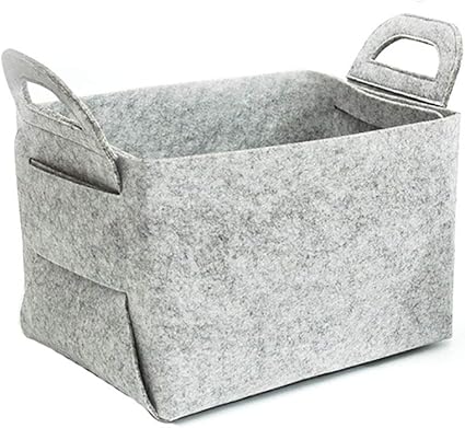 Nobranded Panier A Linge En Feutre Pliable Boite A Organiser Facile A Assembler Panier De Rangement Panier De Rangement Pour Jouets De Chambre De Bebe Pour Livres Vetements Hambre Grey Amazon Fr Cuisine