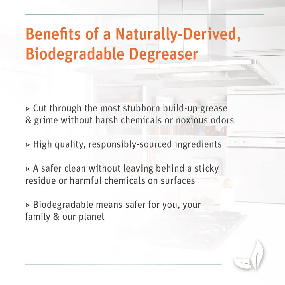 Grab Green Kitchen Power Degreaser, 16 Ounce (Pack of 3), Thyme Fig Leaf Scent, Biodegradable, Plant and Mineral Based, Cuts Through Tough Grease and Grime
