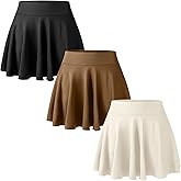 Didaey 3 Pack Women Pleated Tennis Skirts with Pockets Shorts High Waisted Mini Skater Skirts for Workout Running
