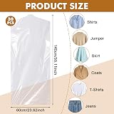 Hejo 30 Pack Plastic Clothes Covers 60x140cm Clear Garment Bags view 3