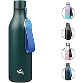 Insulated Water Bottle with Strap,25 oz Double Wall Stainless Steel Vacuum Bottles Metal Water Flask,Army green