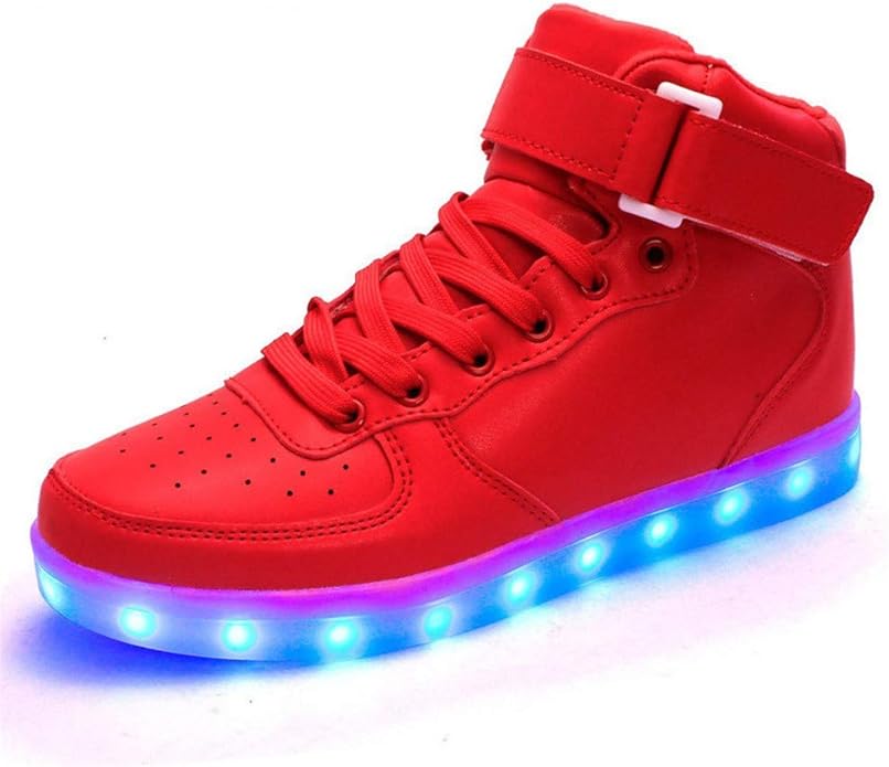 colorfulhome zapatillas de skate con luces led para mujer y hombre para adultos y parejas comodas y brillantes estilo hip hop